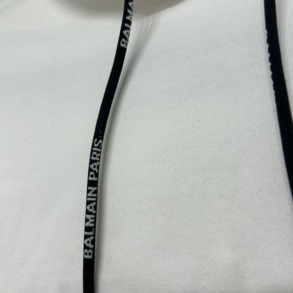 BALMAIN logo-print cropped hoodie - Picture 6 of 9